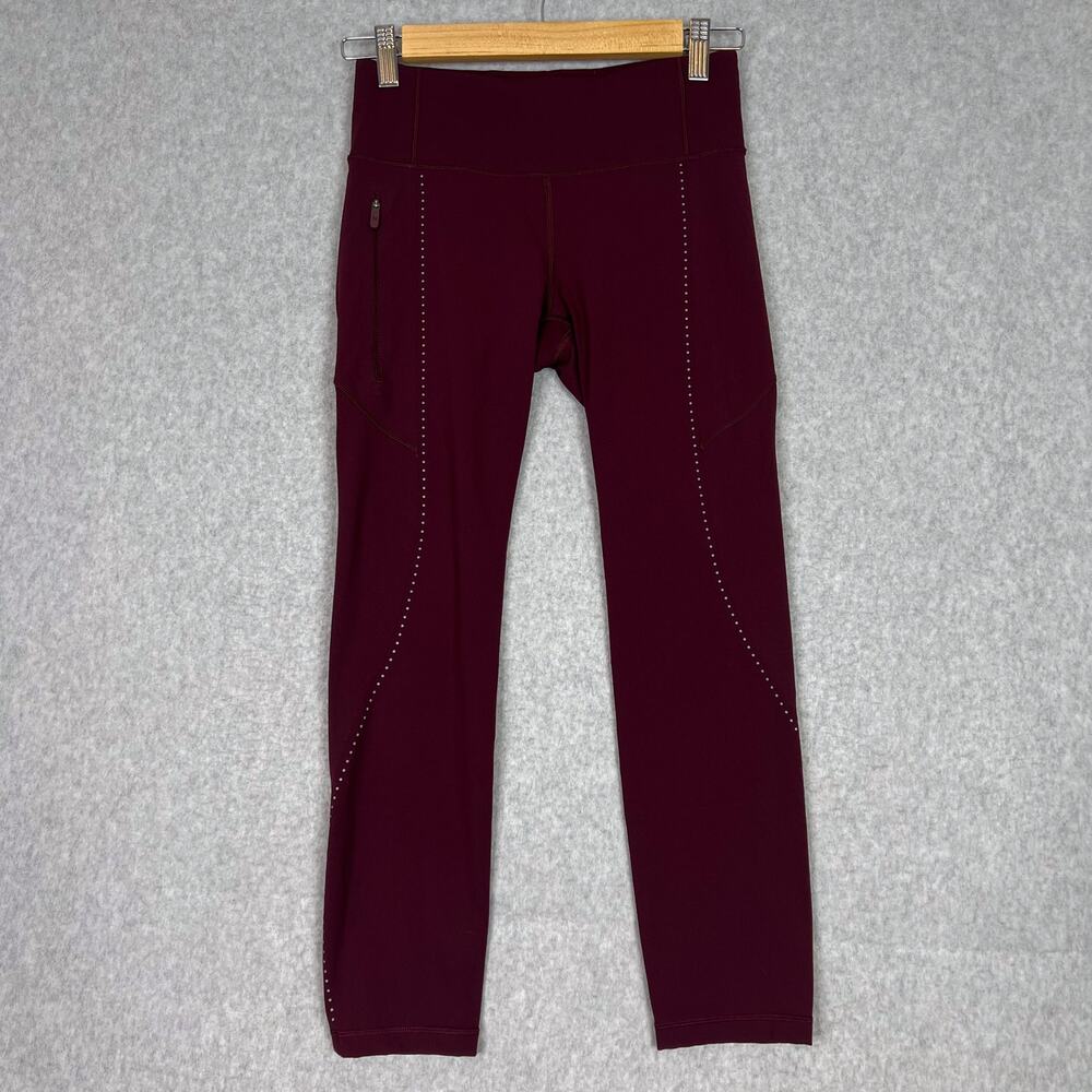 Lululemon Garnet Extra Mile Crop Reflective 23" Size 4